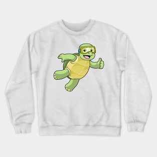 Turtle at Swimming with Swimming goggles Crewneck Sweatshirt